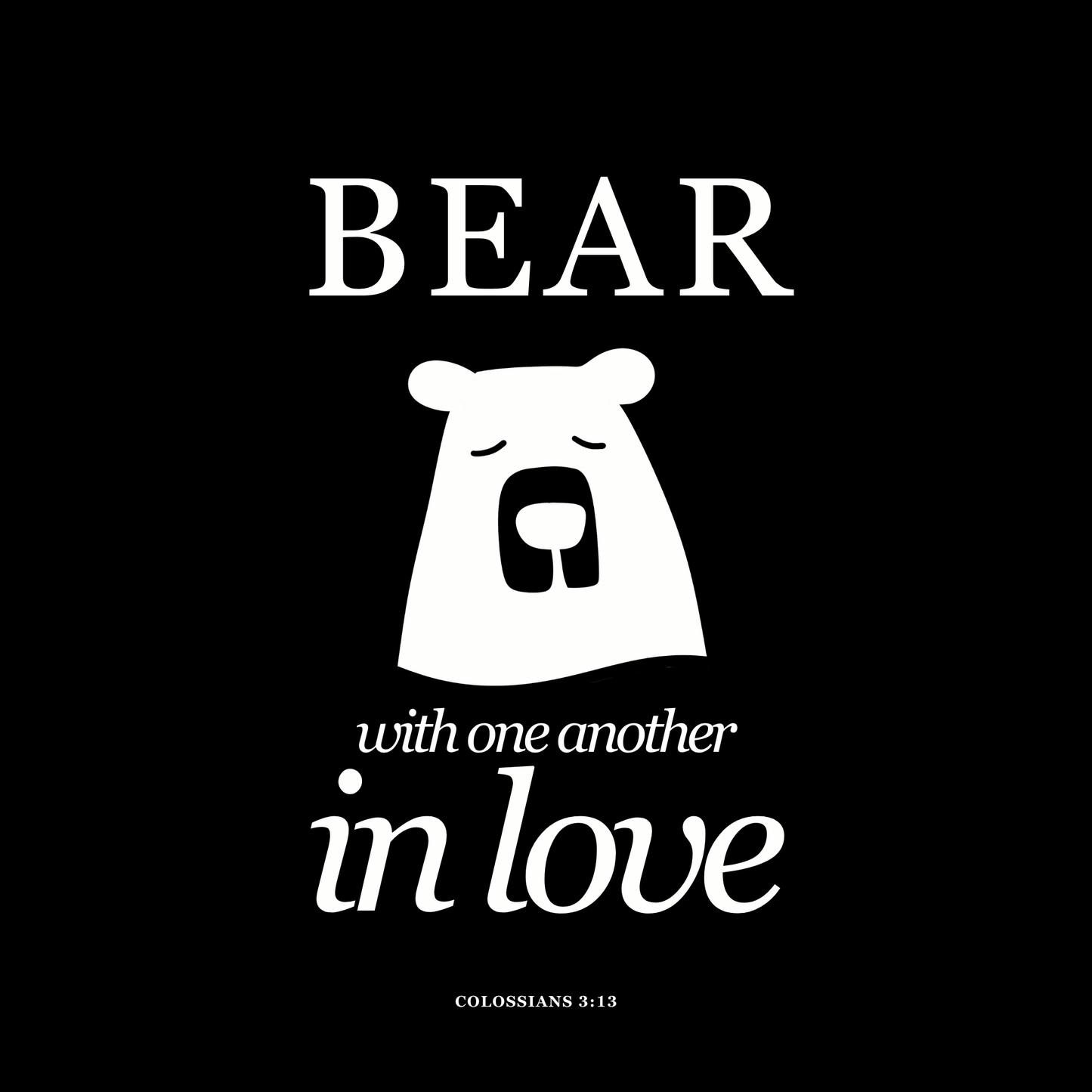 Bear With One Another (Black) Oversized T-Shirt