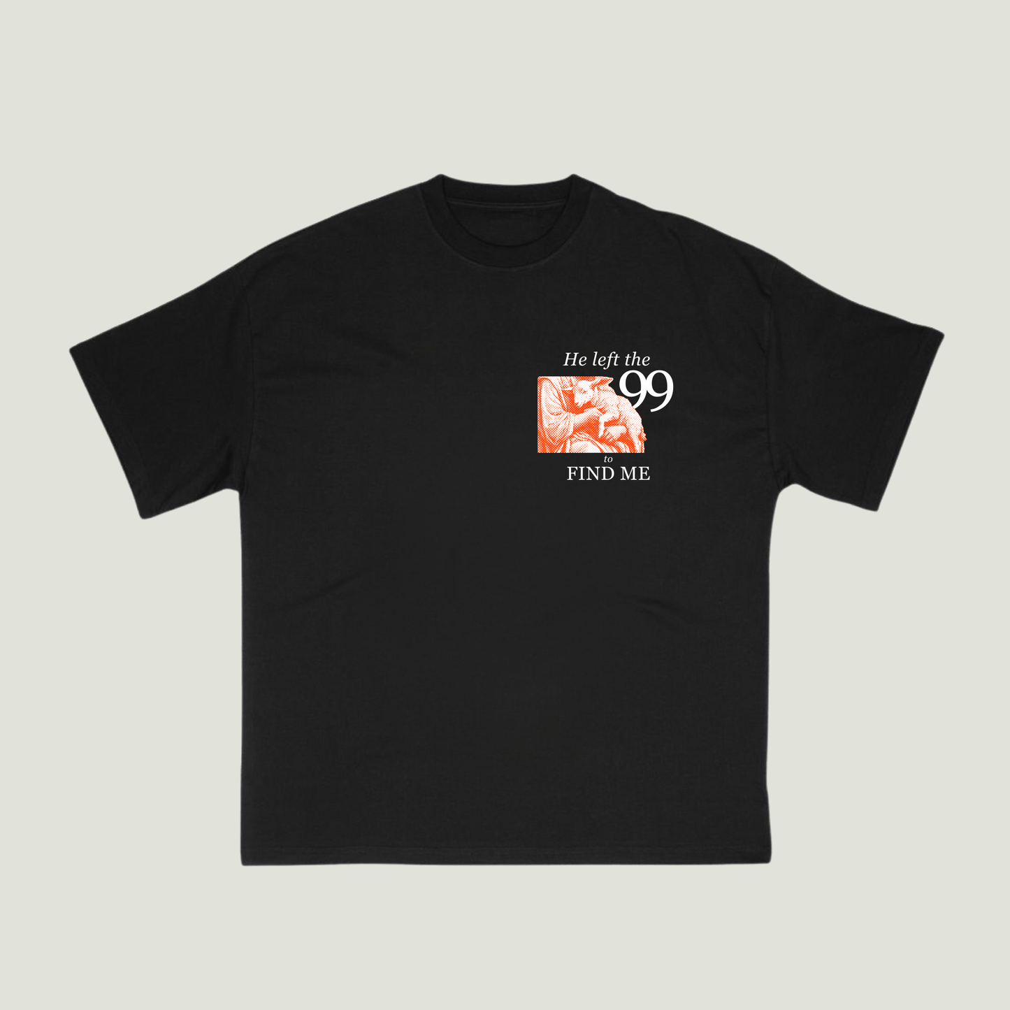 He Left the 99 to Find Me (Black) Oversized T-Shirt