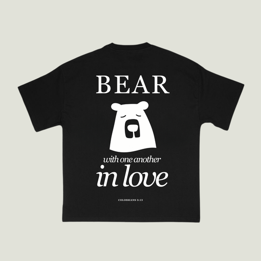 Bear With One Another (Black) Oversized T-Shirt