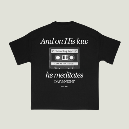 And on His Law He Meditates (Black) Oversized T-Shirt