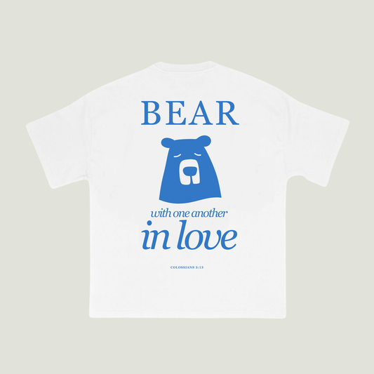 Bear With One Another (White) Oversized T-Shirt