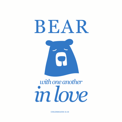 Bear With One Another (White) Oversized T-Shirt
